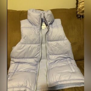 Lavender puffer vest w/fleece liner sz M